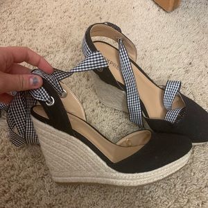 Black Espadrille Wedges